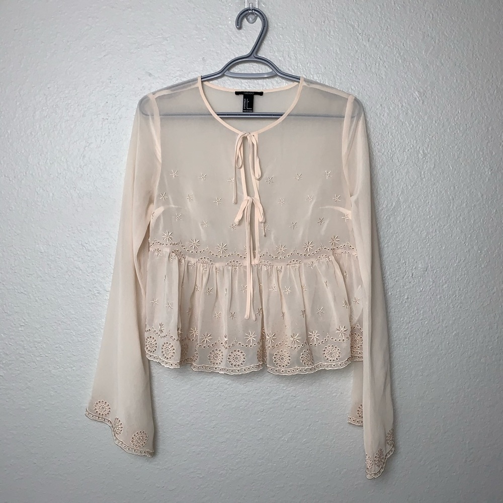 Forever21 Blush sheer top